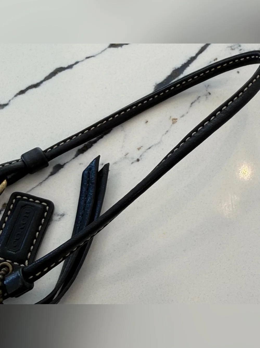 Coach Black Leather Wristlet with Brass Eyelet Lace Detail - Picture 8 of 16